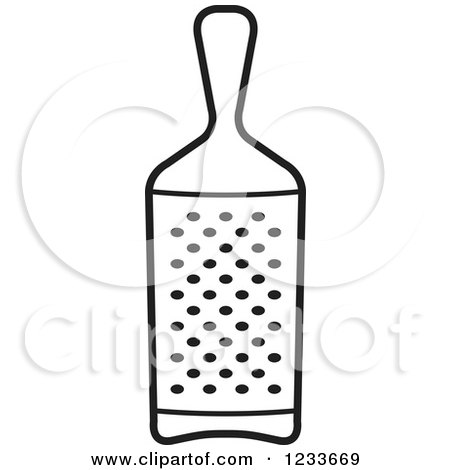 Clipart of a Black and White Grater - Royalty Free Vector Illustration by Lal Perera