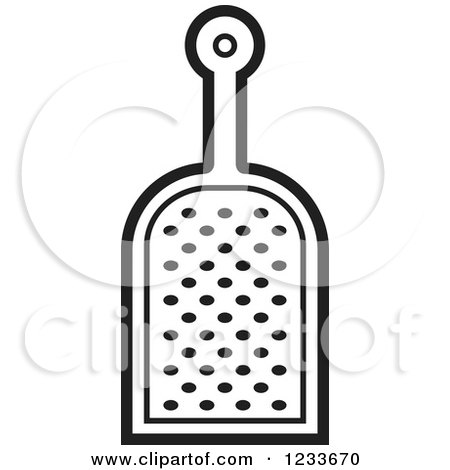 Clipart of a Black and White Grater 2 - Royalty Free Vector Illustration by Lal Perera
