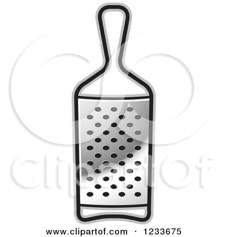 Clipart of a Silver Grater - Royalty Free Vector Illustration by Lal Perera