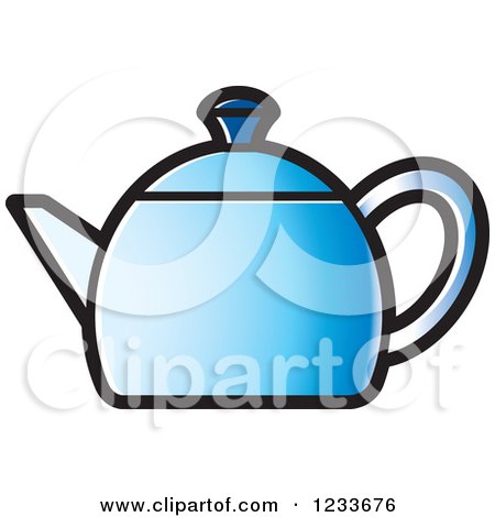 Clipart of a Blue Tea Pot - Royalty Free Vector Illustration by Lal Perera