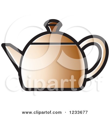 Clipart of a Brown Tea Pot - Royalty Free Vector Illustration by Lal Perera