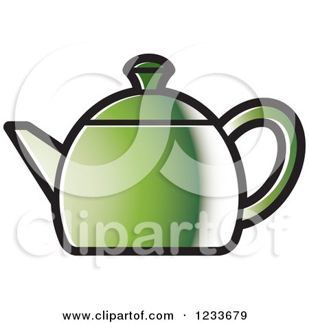 Clipart of a Green Tea Pot - Royalty Free Vector Illustration by Lal Perera