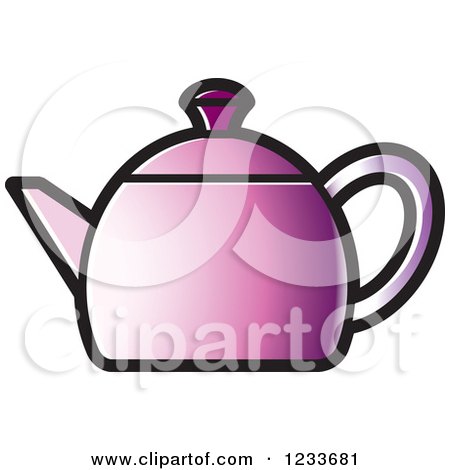 Clipart of a Purple Tea Pot - Royalty Free Vector Illustration by Lal Perera