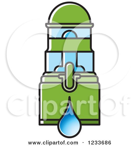 Clipart of a Green Water Filter - Royalty Free Vector Illustration by Lal Perera