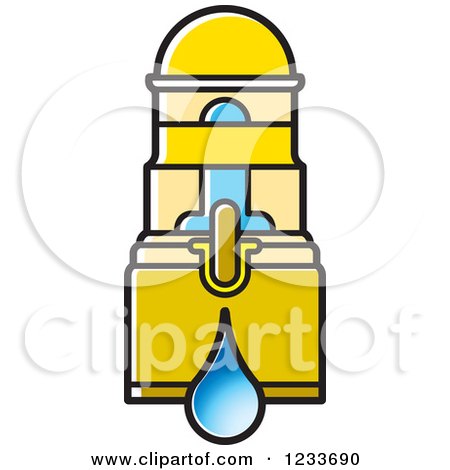 Clipart of a Yellow Water Filter - Royalty Free Vector Illustration by Lal Perera