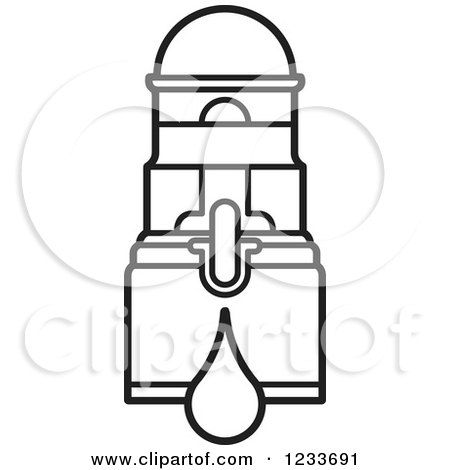 Clipart of a Black and White Water Filter - Royalty Free Vector Illustration by Lal Perera