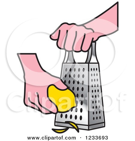Clipart of a Hand Grating a Lemon - Royalty Free Vector Illustration by Lal Perera