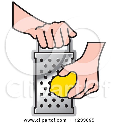 Clipart of a Hand Grating a Lemon 3 - Royalty Free Vector Illustration by Lal Perera