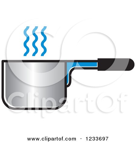 Clipart of a Pot with Blue Steam - Royalty Free Vector Illustration by Lal Perera