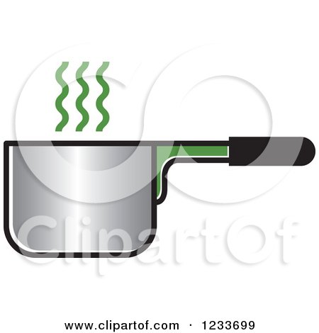 Clipart of a Pot with Green Steam - Royalty Free Vector Illustration by Lal Perera