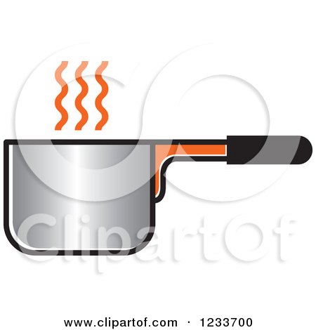 Clipart of a Pot with Orange Steam - Royalty Free Vector Illustration by Lal Perera