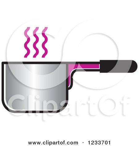Clipart of a Pot with Purple Steam - Royalty Free Vector Illustration by Lal Perera
