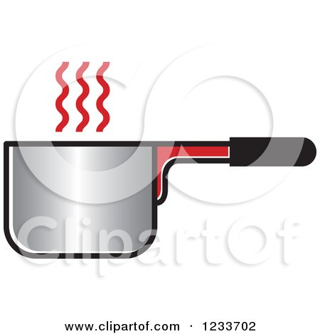 Clipart of a Pot with Red Steam - Royalty Free Vector Illustration by Lal Perera