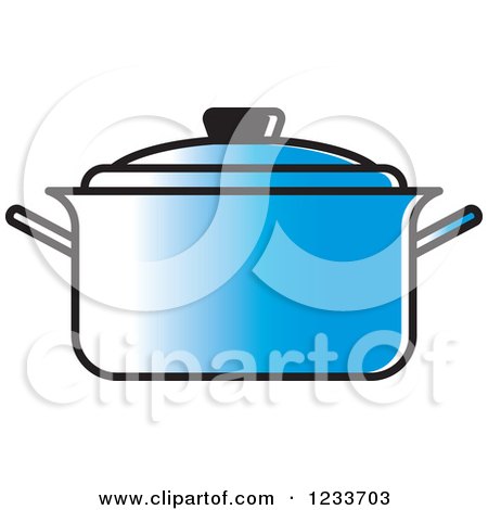 Clipart of a Blue Pot with a Lid - Royalty Free Vector Illustration by Lal Perera