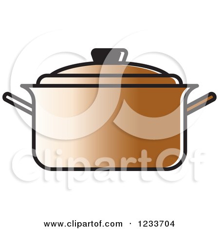 Clipart of a Brown Pot with a Lid - Royalty Free Vector Illustration by Lal Perera