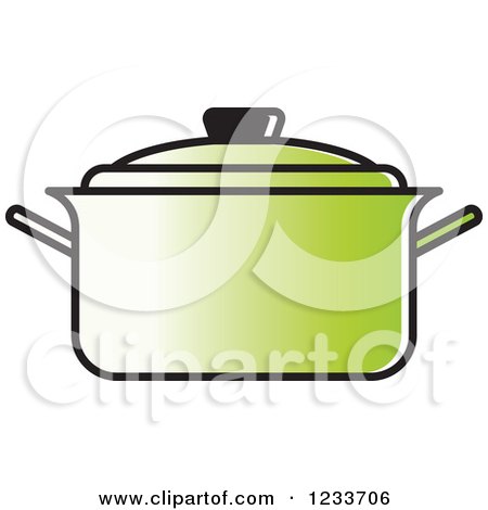 Clipart of a Green Pot with a Lid - Royalty Free Vector Illustration by Lal Perera