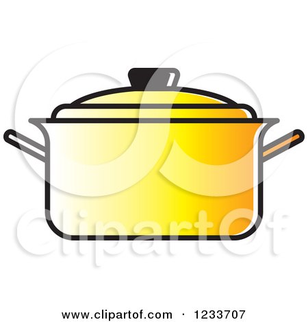 Clipart of a Yellow Pot with a Lid - Royalty Free Vector Illustration by Lal Perera