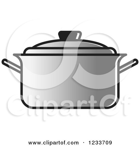 Clipart of a Gray Pot with a Lid - Royalty Free Vector Illustration by Lal Perera