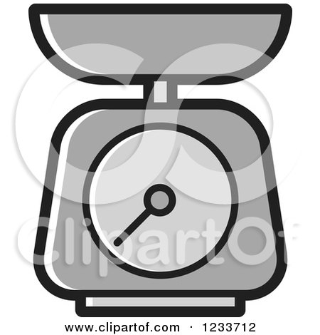 Clipart of a Gray Food Scale - Royalty Free Vector Illustration by Lal Perera