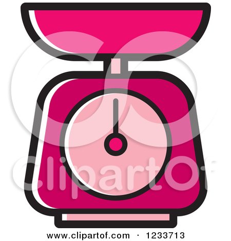 Clipart of a Pink Food Scale - Royalty Free Vector Illustration by Lal Perera
