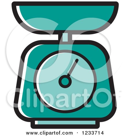 Clipart of a Turquoise Food Scale - Royalty Free Vector Illustration by Lal Perera