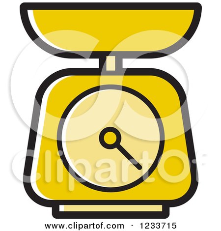 Clipart of a Yellow Food Scale - Royalty Free Vector Illustration by Lal Perera