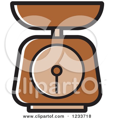 Clipart of a Brown Food Scale - Royalty Free Vector Illustration by Lal Perera