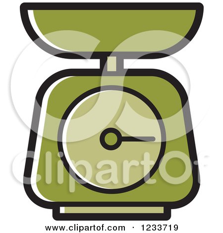 Clipart of a Green Food Scale - Royalty Free Vector Illustration by Lal Perera