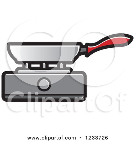 Clipart of a Pan on a Burner - Royalty Free Vector Illustration by Lal Perera