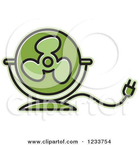 Clipart of a Green Electric Fan - Royalty Free Vector Illustration by Lal Perera