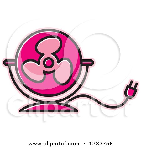 Clipart of a Pink Electric Fan - Royalty Free Vector Illustration by Lal Perera
