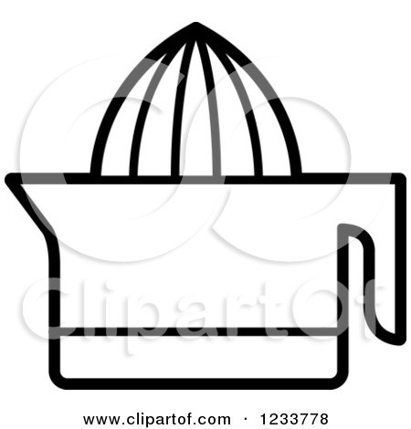 Clipart of a Black and White Lemon Squeezer 2 - Royalty Free Vector Illustration by Lal Perera