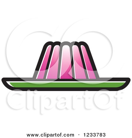 Clipart of a Pink Gelatin Dessert - Royalty Free Vector Illustration by Lal Perera