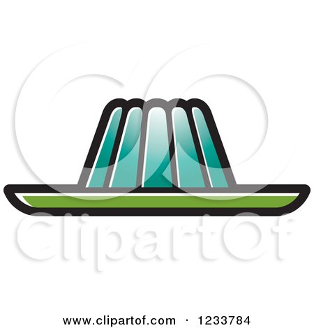 Clipart of a Turquoise Gelatin Dessert - Royalty Free Vector Illustration by Lal Perera