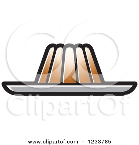 Clipart of a Brown Gelatin Dessert - Royalty Free Vector Illustration by Lal Perera