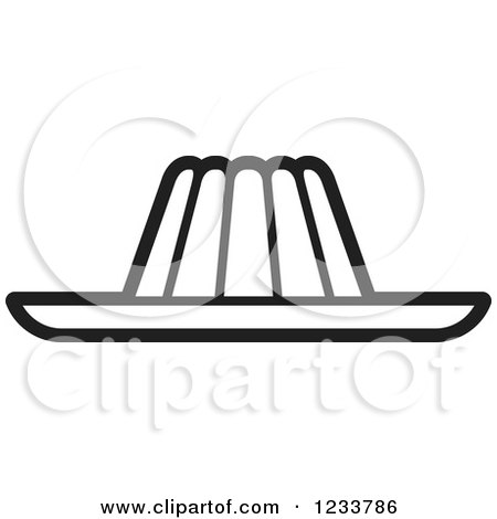 Clipart of a Black and White Gelatin Dessert - Royalty Free Vector Illustration by Lal Perera