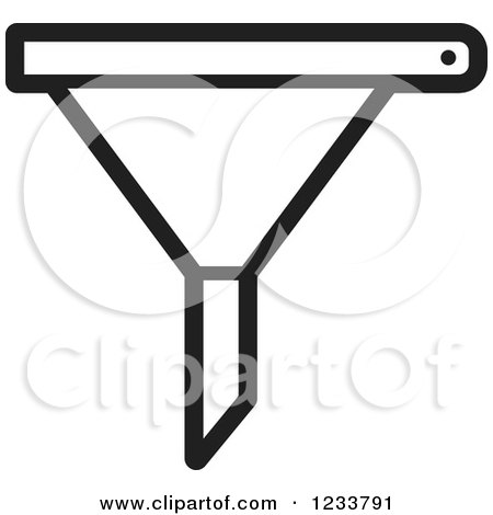Clipart of a Black and White Funnel - Royalty Free Vector Illustration by Lal Perera