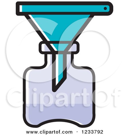 Clipart of a Funnel in a Bottle - Royalty Free Vector Illustration by Lal Perera