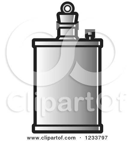 Clipart of a Gray Alcohol Flask - Royalty Free Vector Illustration by Lal Perera