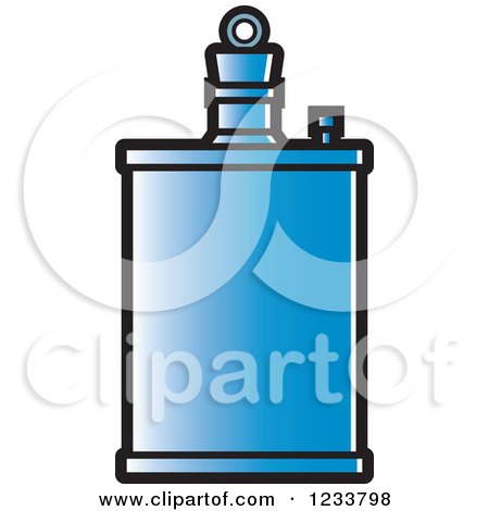 Clipart of a Blue Alcohol Flask - Royalty Free Vector Illustration by Lal Perera