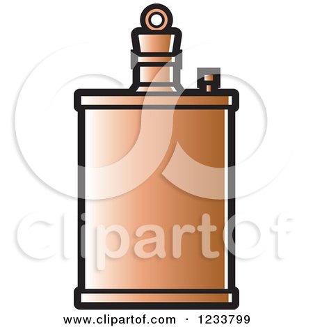 Clipart of a Brown Alcohol Flask - Royalty Free Vector Illustration by Lal Perera