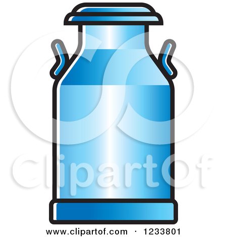 Clipart of a Blue Milk Can - Royalty Free Vector Illustration by Lal Perera