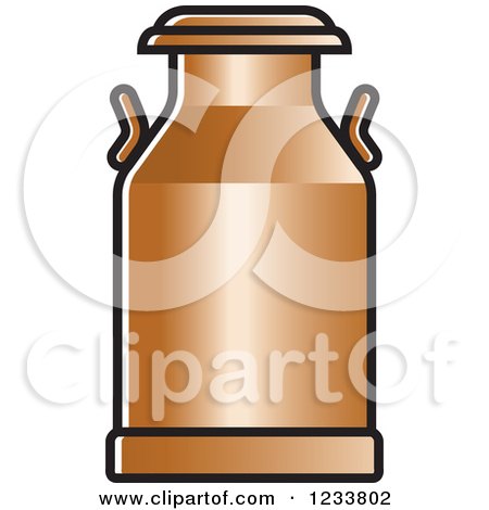 Clipart of a Bronze Milk Can - Royalty Free Vector Illustration by Lal Perera