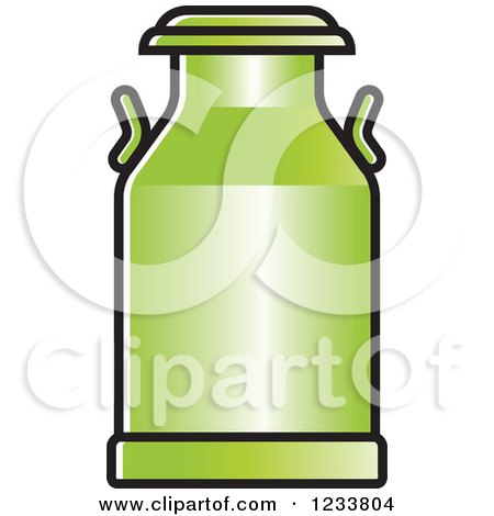 Clipart of a Green Milk Can - Royalty Free Vector Illustration by Lal Perera