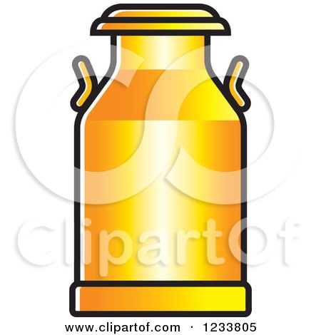 Clipart of an Orange Milk Can - Royalty Free Vector Illustration by Lal Perera