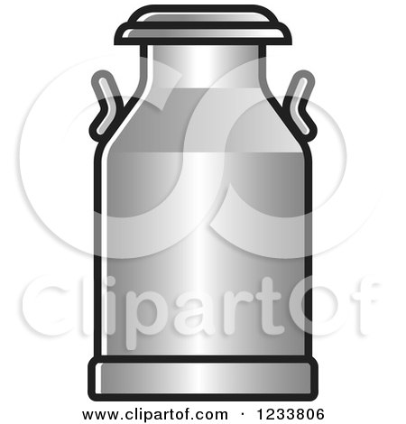 Clipart of a Silver Milk Can - Royalty Free Vector Illustration by Lal Perera