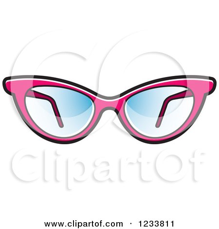 Clipart of a Pair of Stylish Pink Eyeglasses - Royalty Free Vector Illustration by Lal Perera