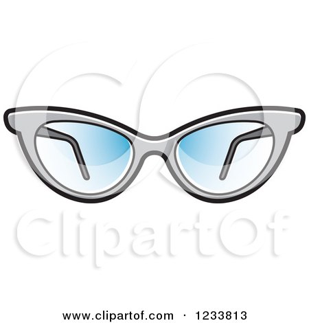 Clipart of a Pair of Stylish Gray Eyeglasses - Royalty Free Vector Illustration by Lal Perera