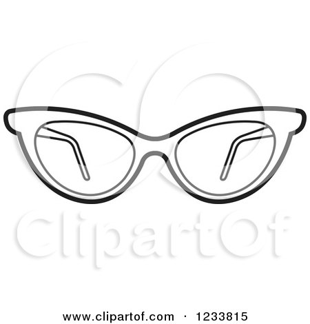 Clipart of a Pair of Stylish Black and White Eyeglasses - Royalty Free Vector Illustration by Lal Perera