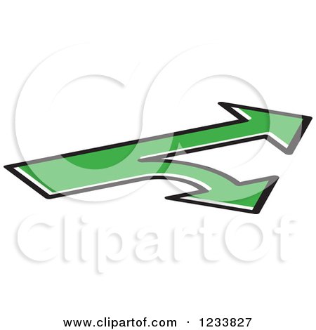 Clipart of Green Arrows Forking into Different Directions - Royalty Free Vector Illustration by Lal Perera